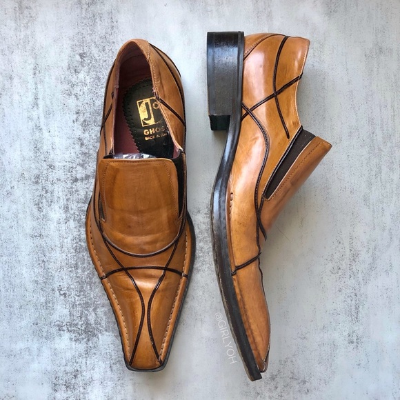 Jo Ghost Leather Square Toe Italian Loafers - Picture 3 of 9